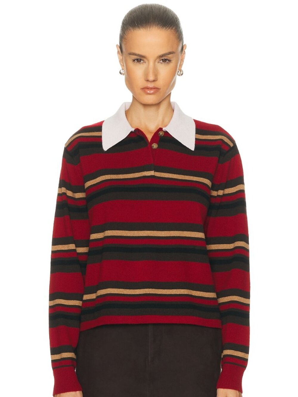 Guest in Residence Cropped Stripe Rugby Sweater